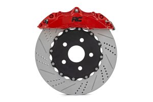 Jeep Wrangler Unlimited Brake Kit - Front - Rough Country - 6-Piston Calipers + Oversized, Drilled, and Slotted Rotors - '18-'25